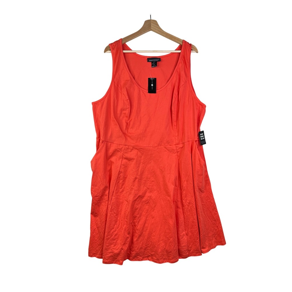 New Ashley Stewart Sleeveless A-Line Dress size 22/24 Orange